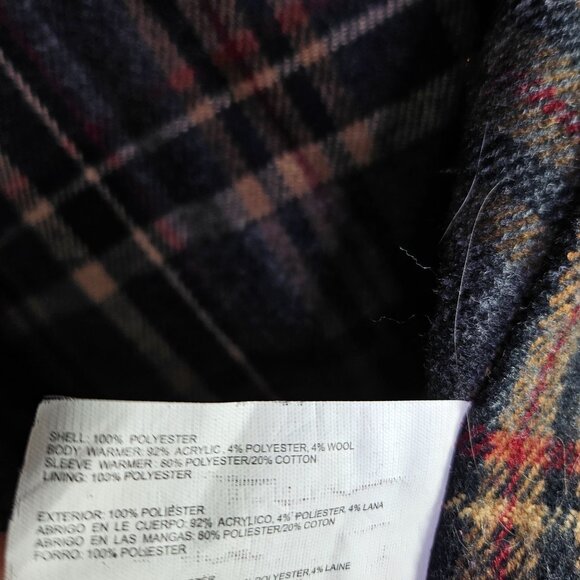 Nautica Red Hooded Jacket With Plaid Lining XL Water-Resistant ButtonZip Closure - Picture 7 of 7